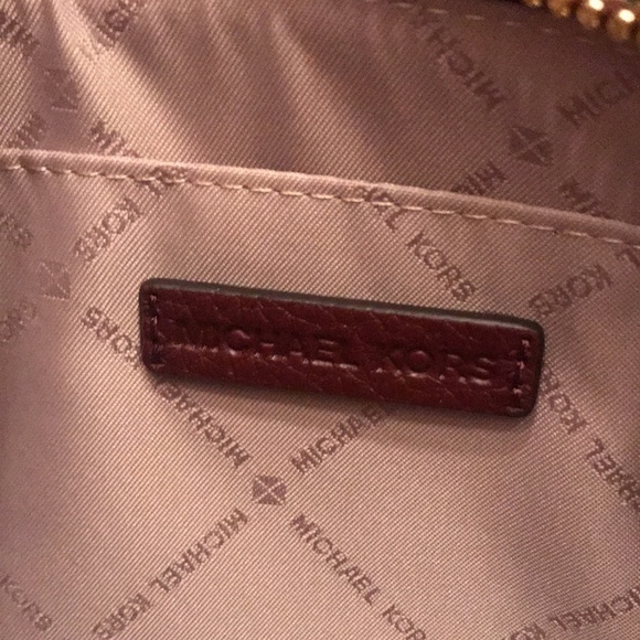 Brand New Michael Kors Genuine Leather Large Zip Clutch Wristlet in Merlot - Picture 11 of 13
